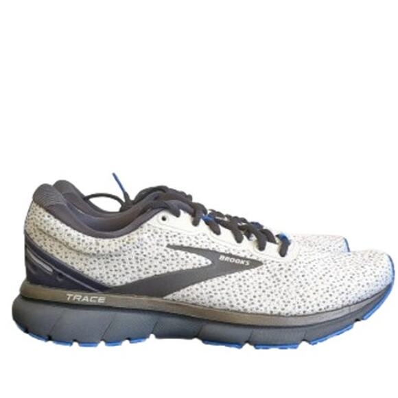 Brooks Men's Trace Neutral Running Shoe-Ebony/Oyster/Blue-Size 8-NNTNB-S142
